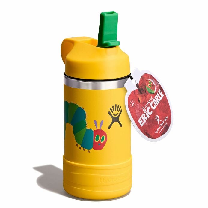 kids-12-oz-bottle-world-of-eric-carletm-x0 le26-w12-1000-kids-12-oz-wide-straw-cap-and-boot-yellow-caterpillar-angled-lid-open-withtag_1.jpg